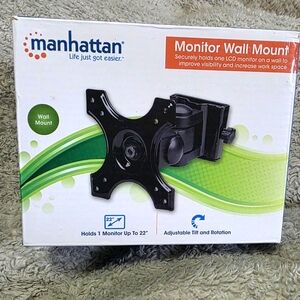 New Monitor Wall Mount Hold 1 Monitor Up To 22" Adjust Tilt Rotation